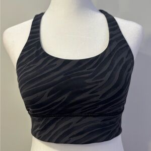Lululemon Athletica Energy Long Line Zebra Pattern Sports Bra
